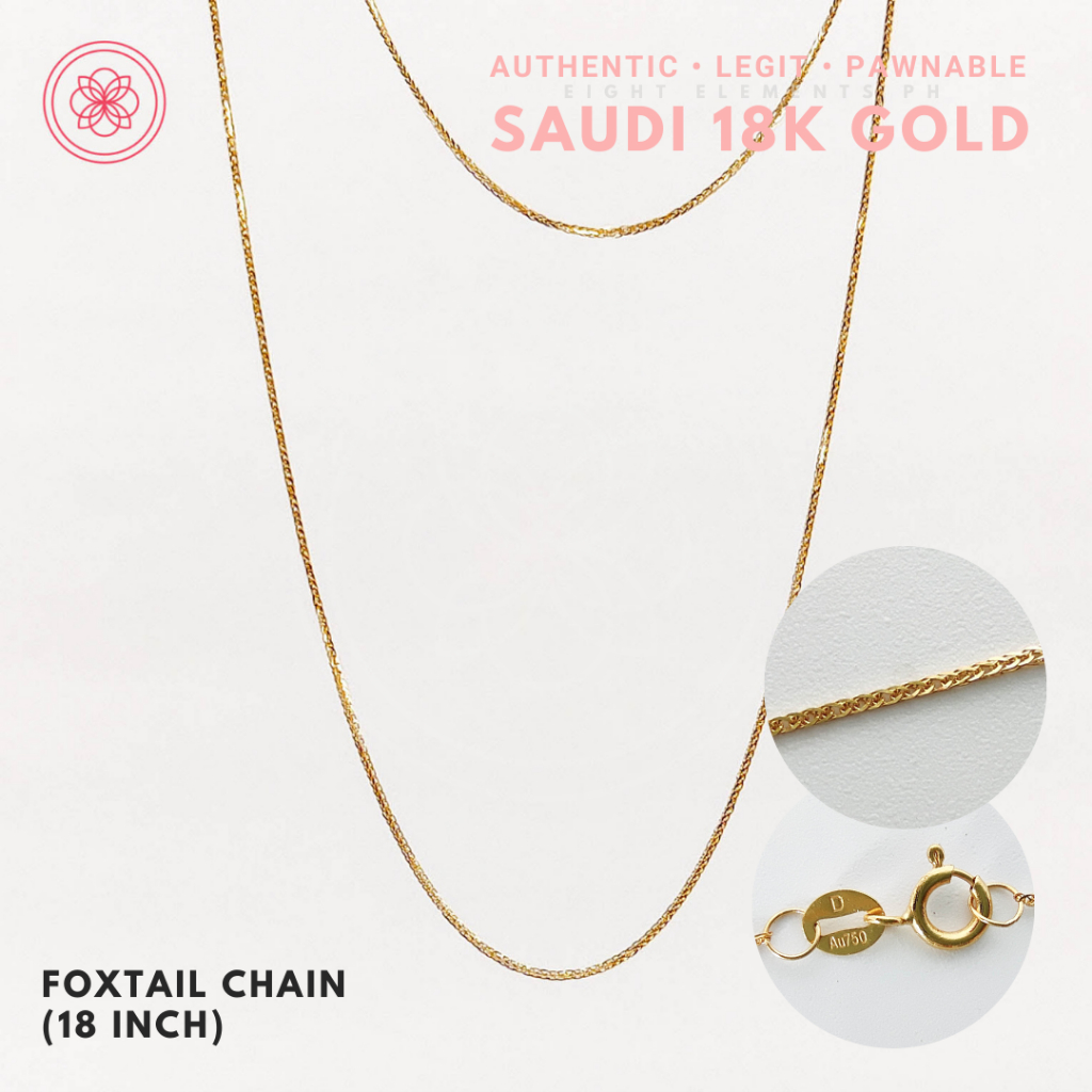 COD PAWNABLE 18k Saudi Gold Minimalist Simple Foxtail Style Chain ...
