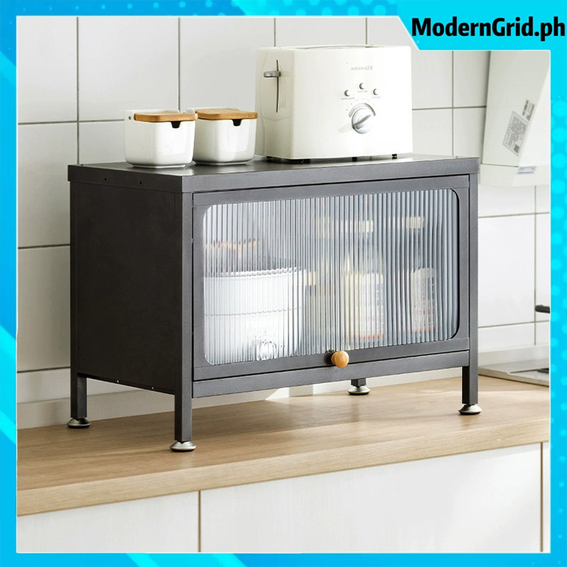 Kitchen cabinet narrow shelf with sliding door dish rack closed storage ...