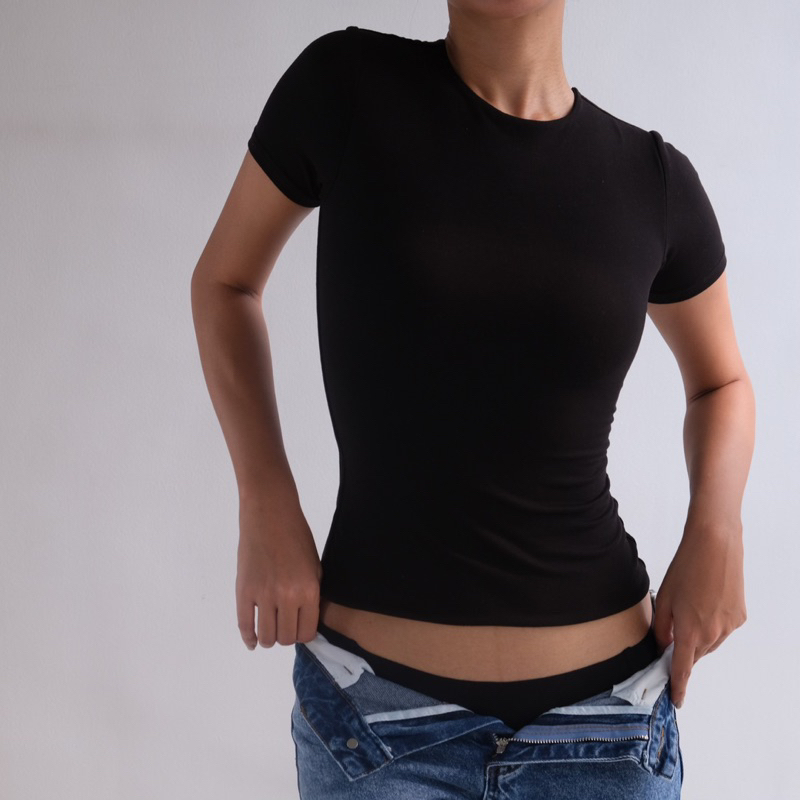 MERA Renata Cotton Short Sleeve T-Shirt Slim-fitting Crew Neck | Shopee ...