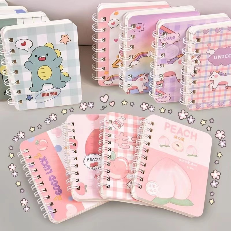 1Pcs A7 Spiral Cute Notebook Cartoon Diary Notepad Coil Book Stationery ...