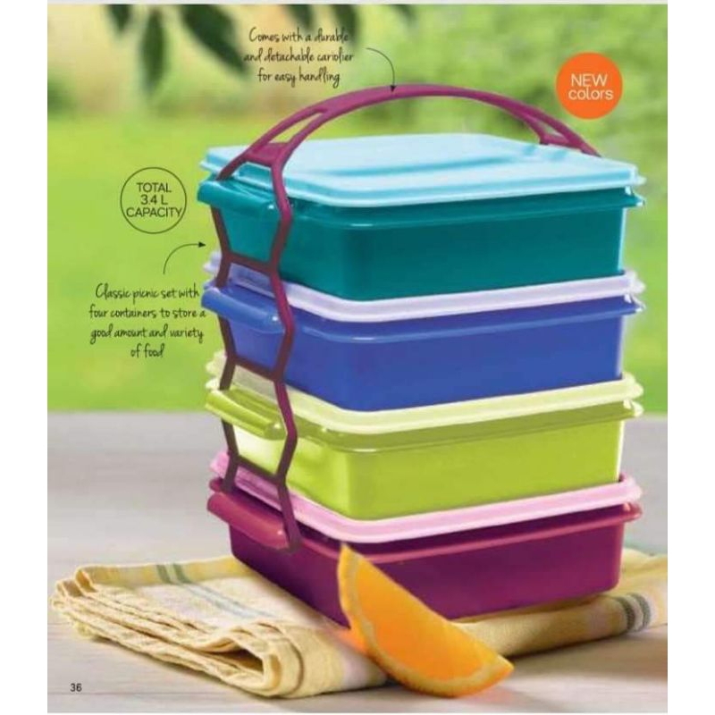 Tupperware Click to Go Rectangular 3pcs. 900ml/Small Goody Box Set(4pcs ...
