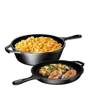 2-PC. Pre-seasoned Cast Iron Combo Cooker