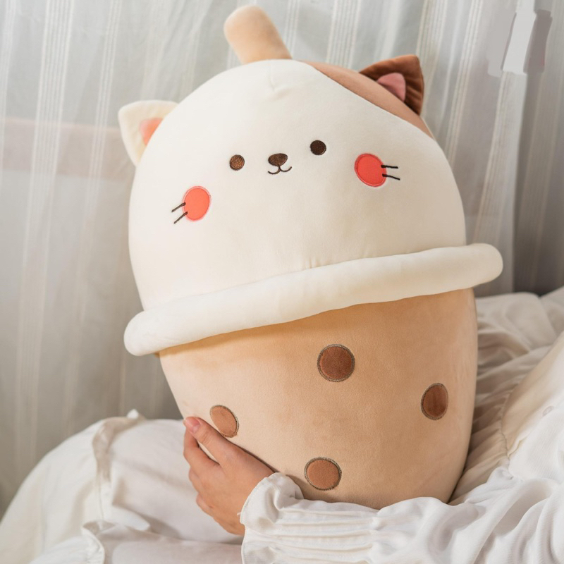 Large Bubble Tea Kitten Cat Milk Tea Plush Toy by Miniso