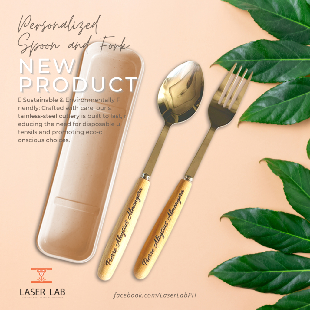 Personalized Engraved Spoon & Fork (Wood Handle) Shopee Philippines