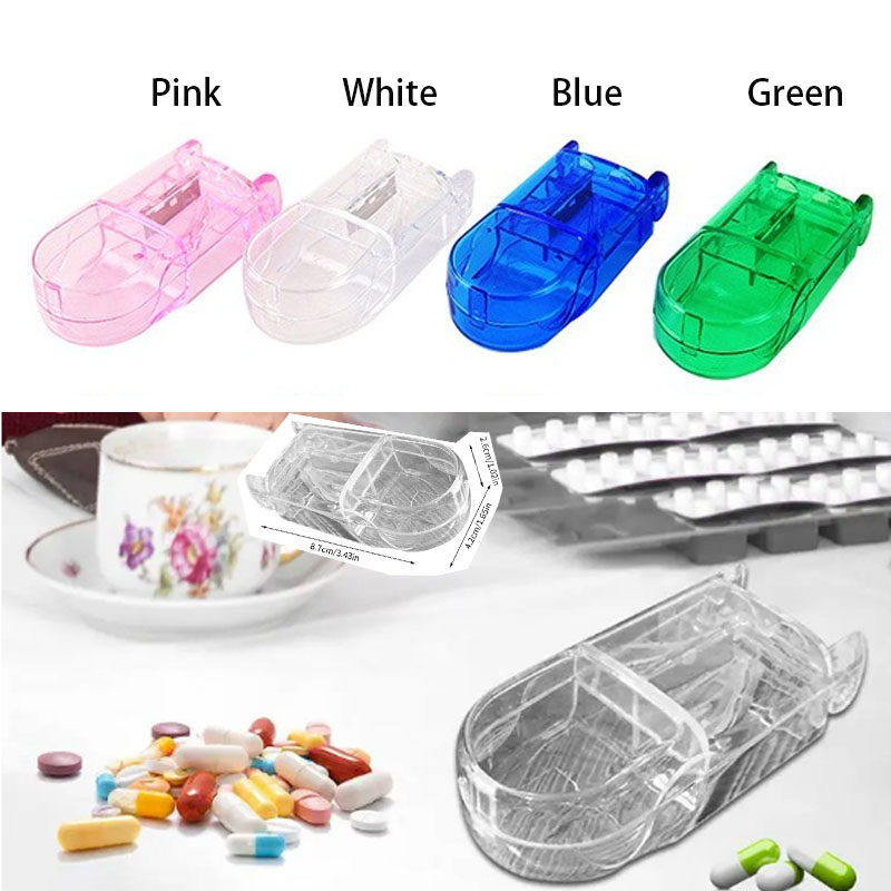 Transparent Medicine Cutter Medicine Storage Kit Pill Cutter Portable