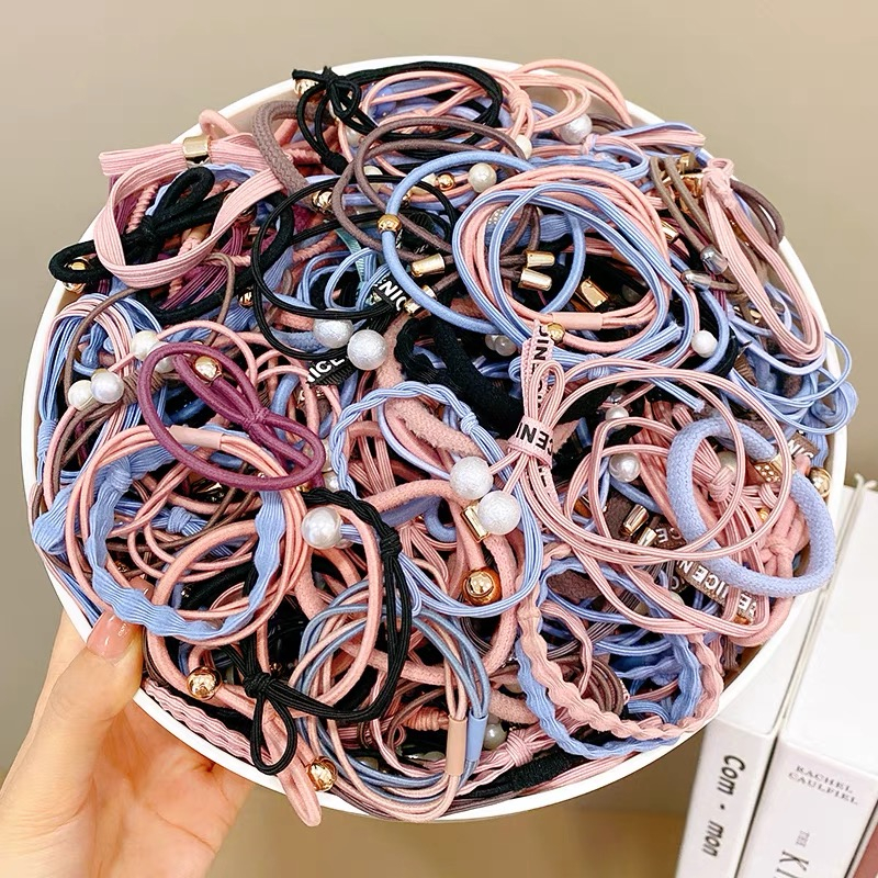 Hair rope female new net red simple hair rope temperament tie head ...