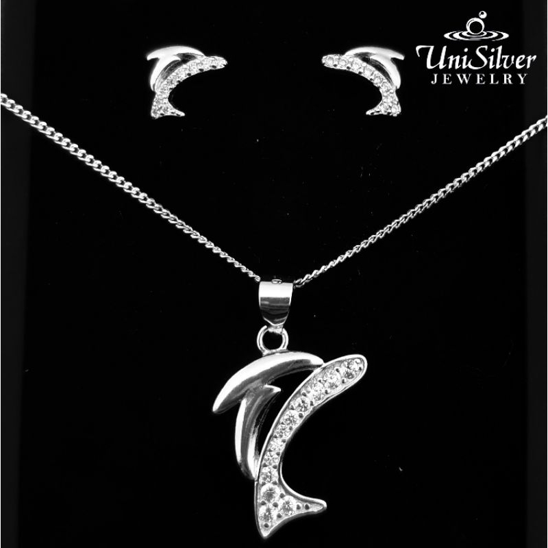 Unisilver 925 Sterling Silver Necklace Set Shopee Philippines