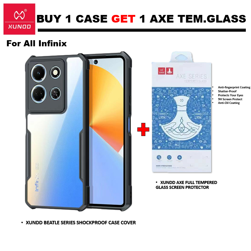 Xundd Beatle Case With Axe Full Tempered Glass For Infinix Zero 5g ...