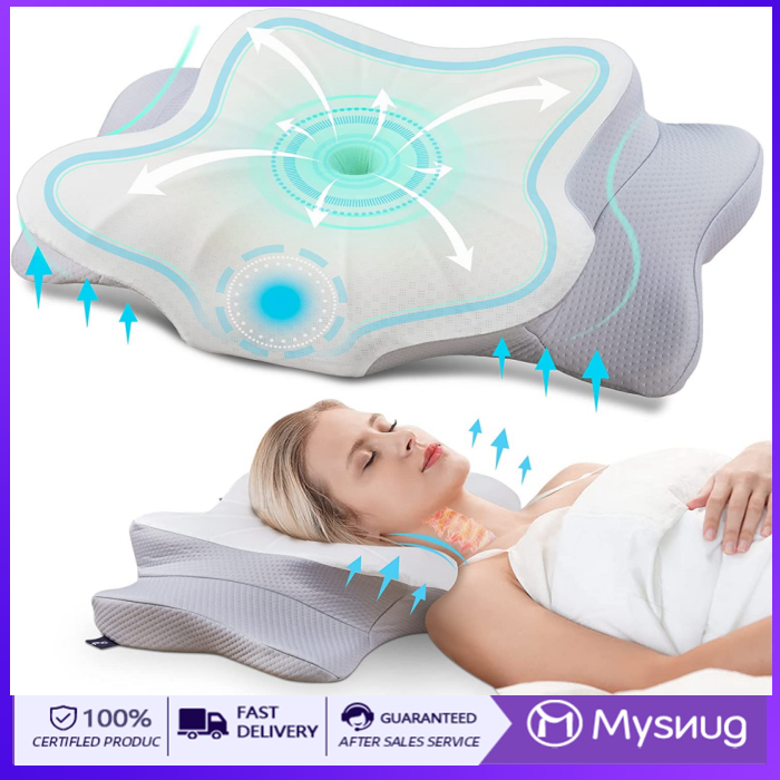 Mysnug Cervical Pillow for Neck Pain Relief,Contour Memory Foam Pillow ...