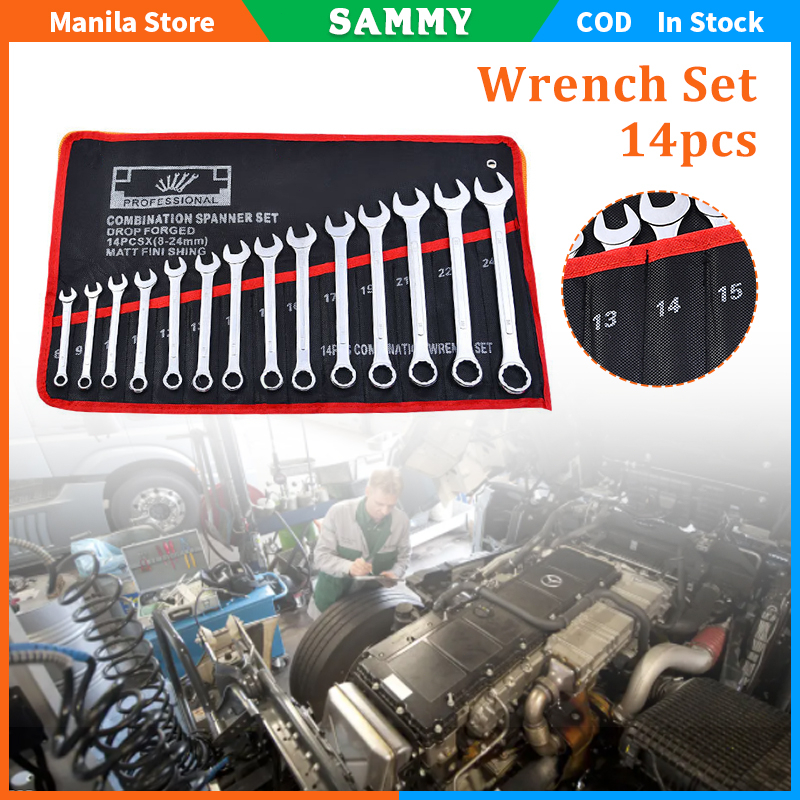 Wrench Set 824mm Metric Ratcheting Wrench Set Combination Wrench Set