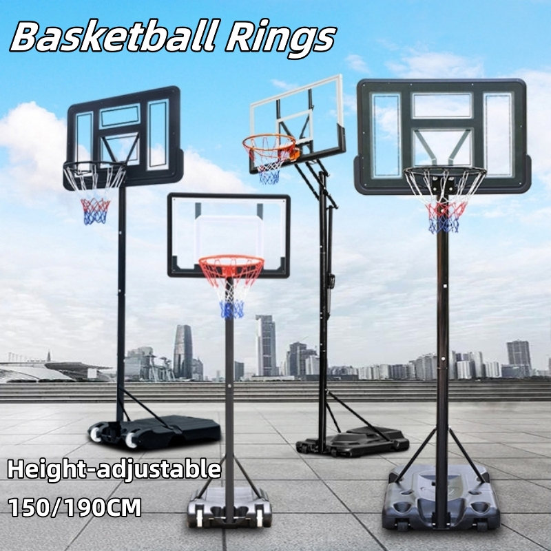 4.9/6.2ft Basketball Ring Stand Heightadjustable Basketball Hoop Set