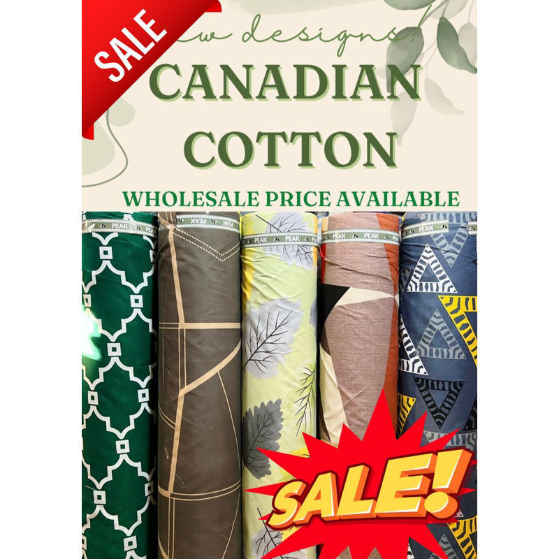 PREMIUM CANADIAN COTTON TELA PER YARD 94 inches width | Shopee Philippines