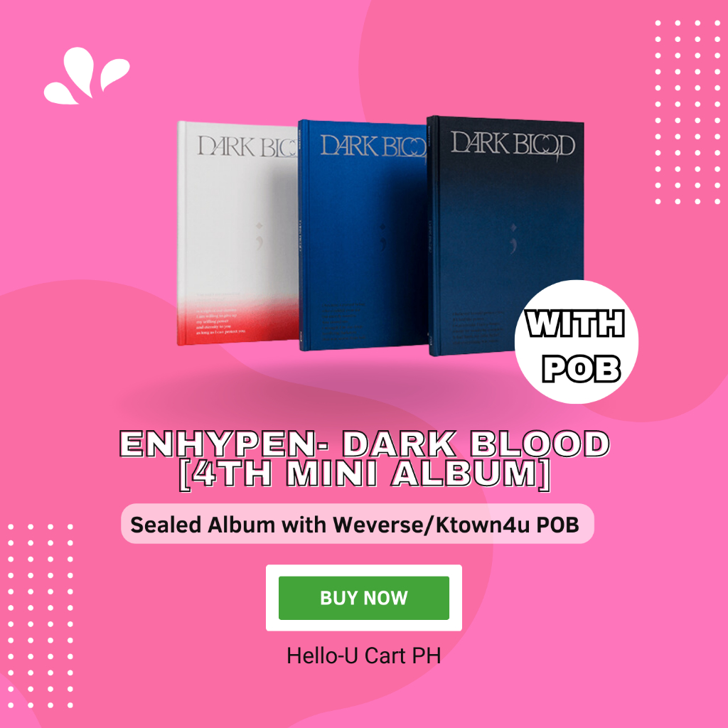 ENHYPEN: DARK BLOOD [4TH MINI ALBUM] Sealed With Weverse / Ktown4u POB ...