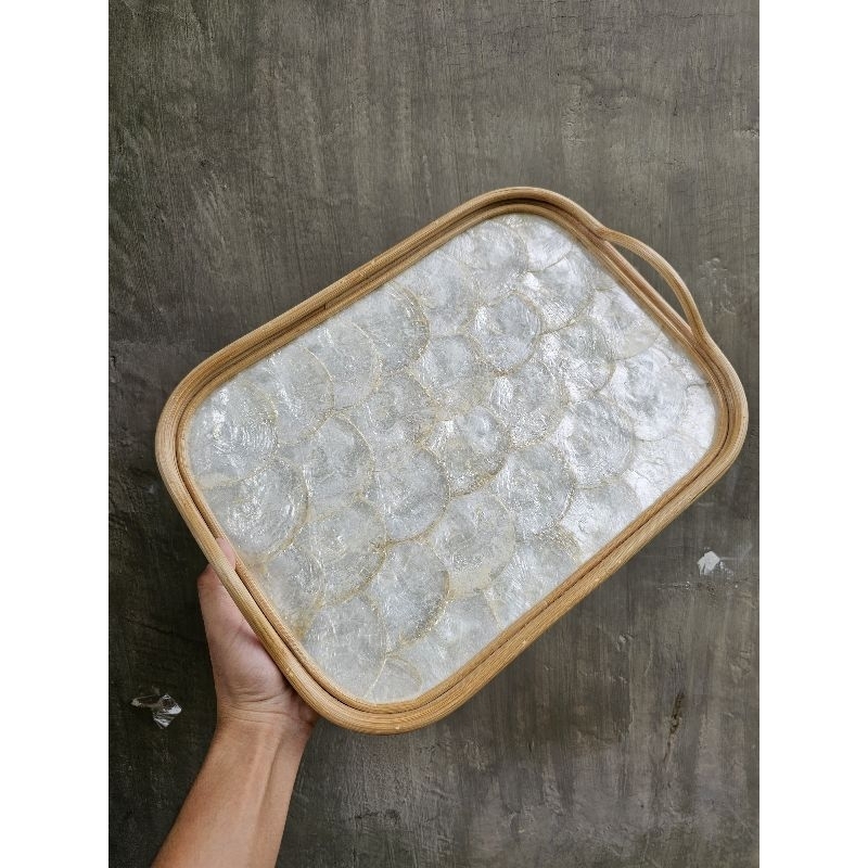 Native Rattan Capiz Tray | Shopee Philippines