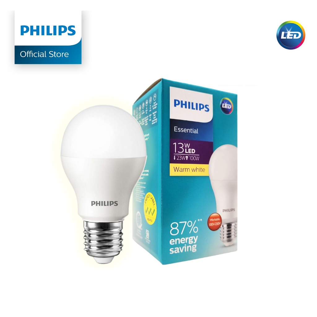 Philips Essential LED Bulb 13 Watts E27 3000K Warm White (Single ...