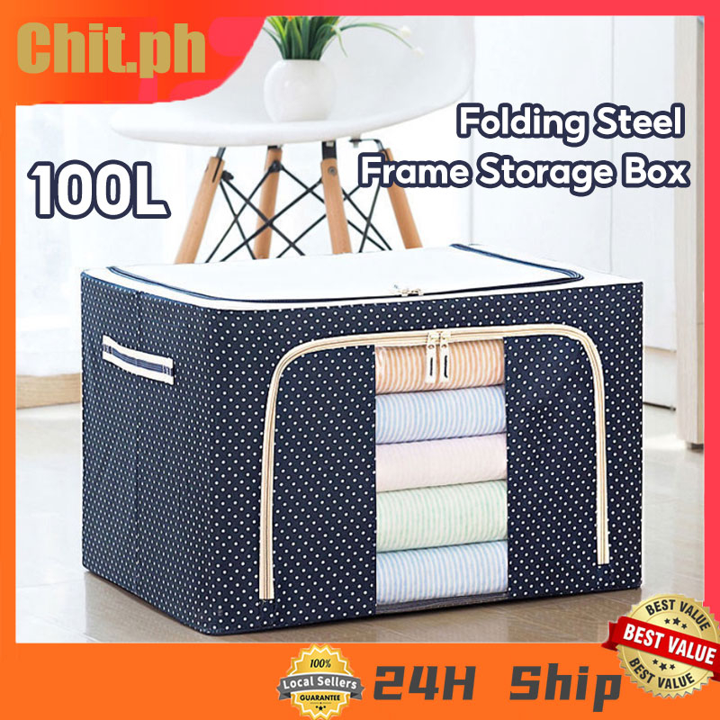 CHIT 100L Folding Stackable Organizer Dustproof Oxford Cloth Steel