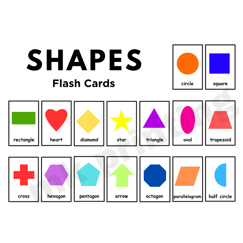 Shapes Flash Cards Laminated Educational Flash Cards | Shopee Philippines