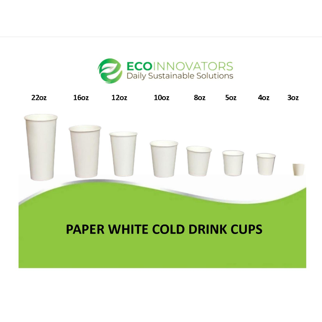 ECO White Cups/Disposable Paper Drinking Cups 100s | Shopee Philippines