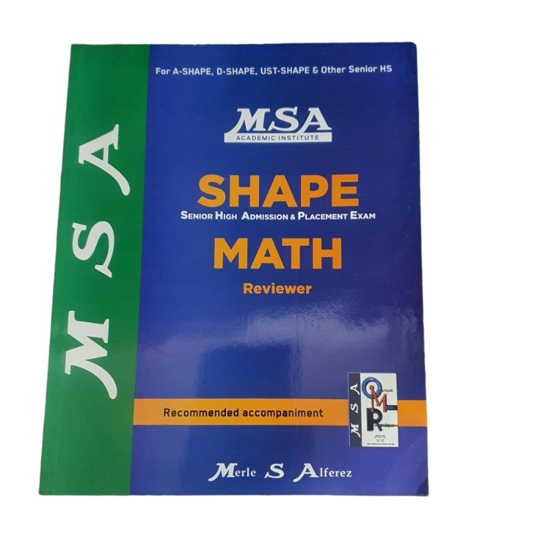 MSA SHAPE MATH REVIEWER Senior High Admission Placement Exam | Shopee ...