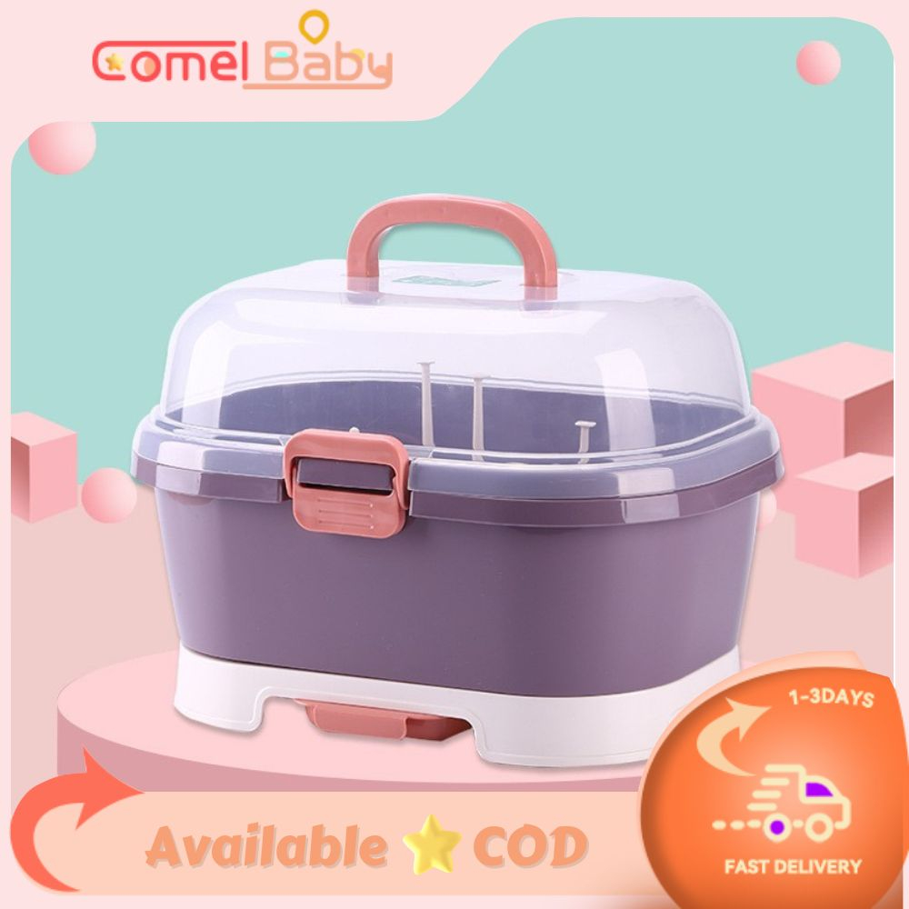 Baby Bottle Storage Box With Cover Nursing Bottle Drying Rack Box Baby