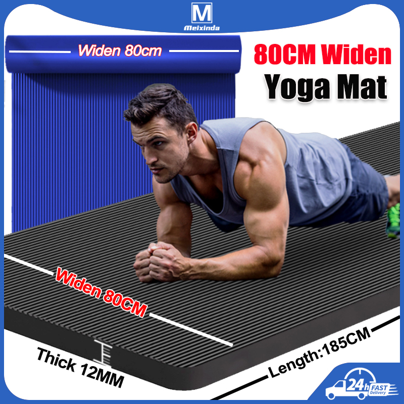 【80cm Widen】Yoga Mat 15MM Thick With Bag+Rope Yoga Matt for Workout Non