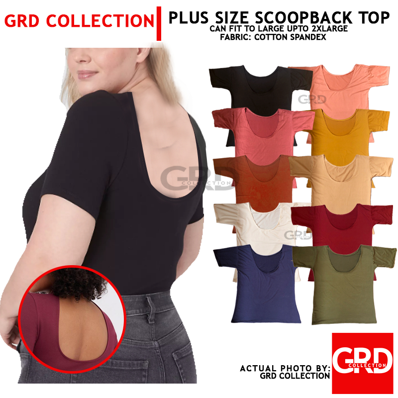 GRD Plus Size Scoop Back Top Low Back Shirt | Shopee Philippines
