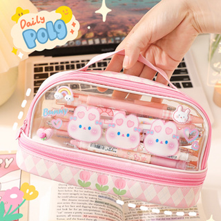 Kawaii Kids Pencil Case Large capacity Soft waterproof cover