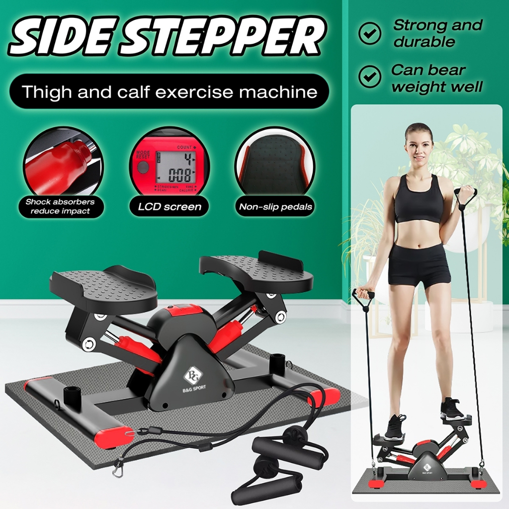 B G Adjustable Side Stepper Exercise Step Up Pedal Exercise Leg Machine Red Shopee Philippines