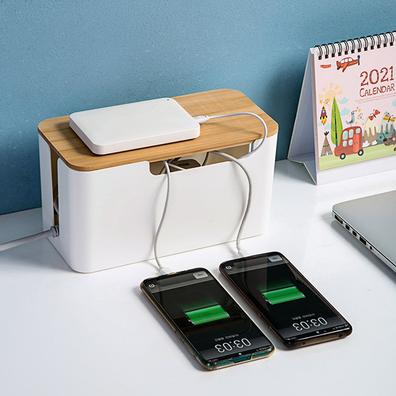 Wires and Cables Storage Box Organizer With Cover Office Desktop ...