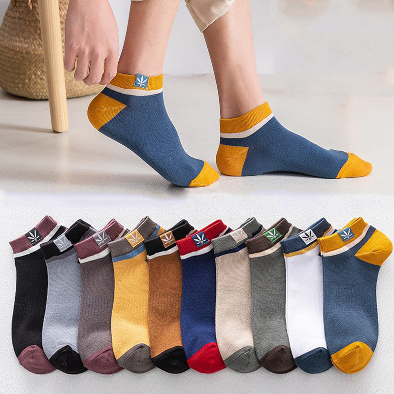 10pairs Ins Men's cotton sweat-absorbing anti-odor low-cut socks ...