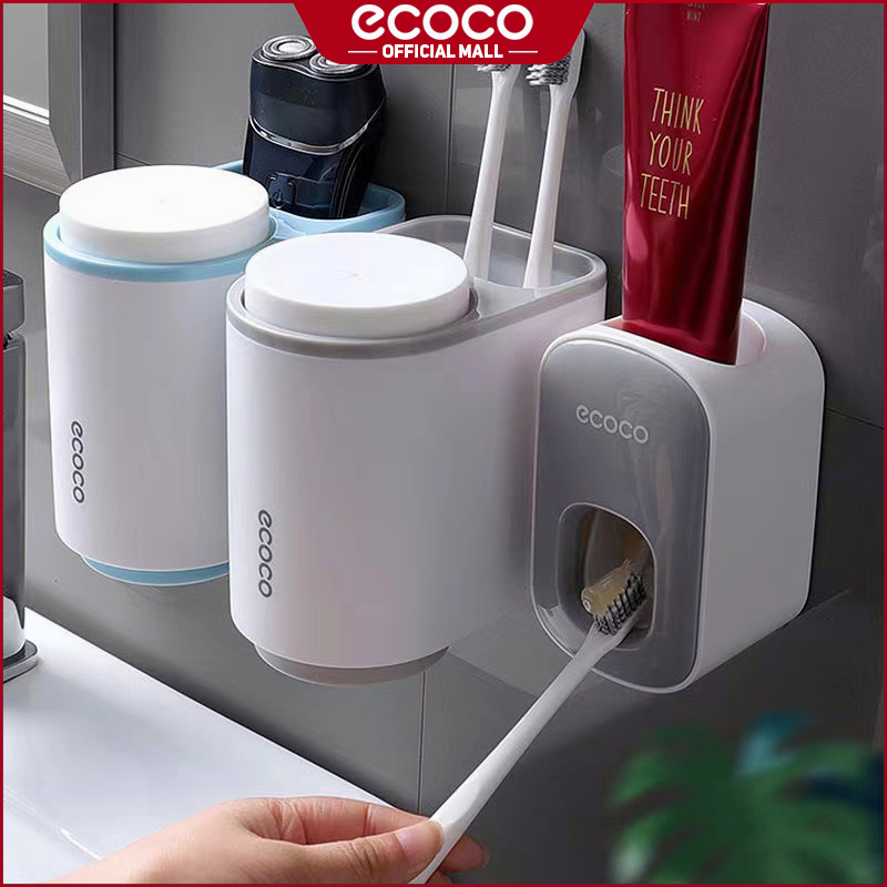 Ecoco Toothbrush Holder Wall Mounted Toothbrush Organizer