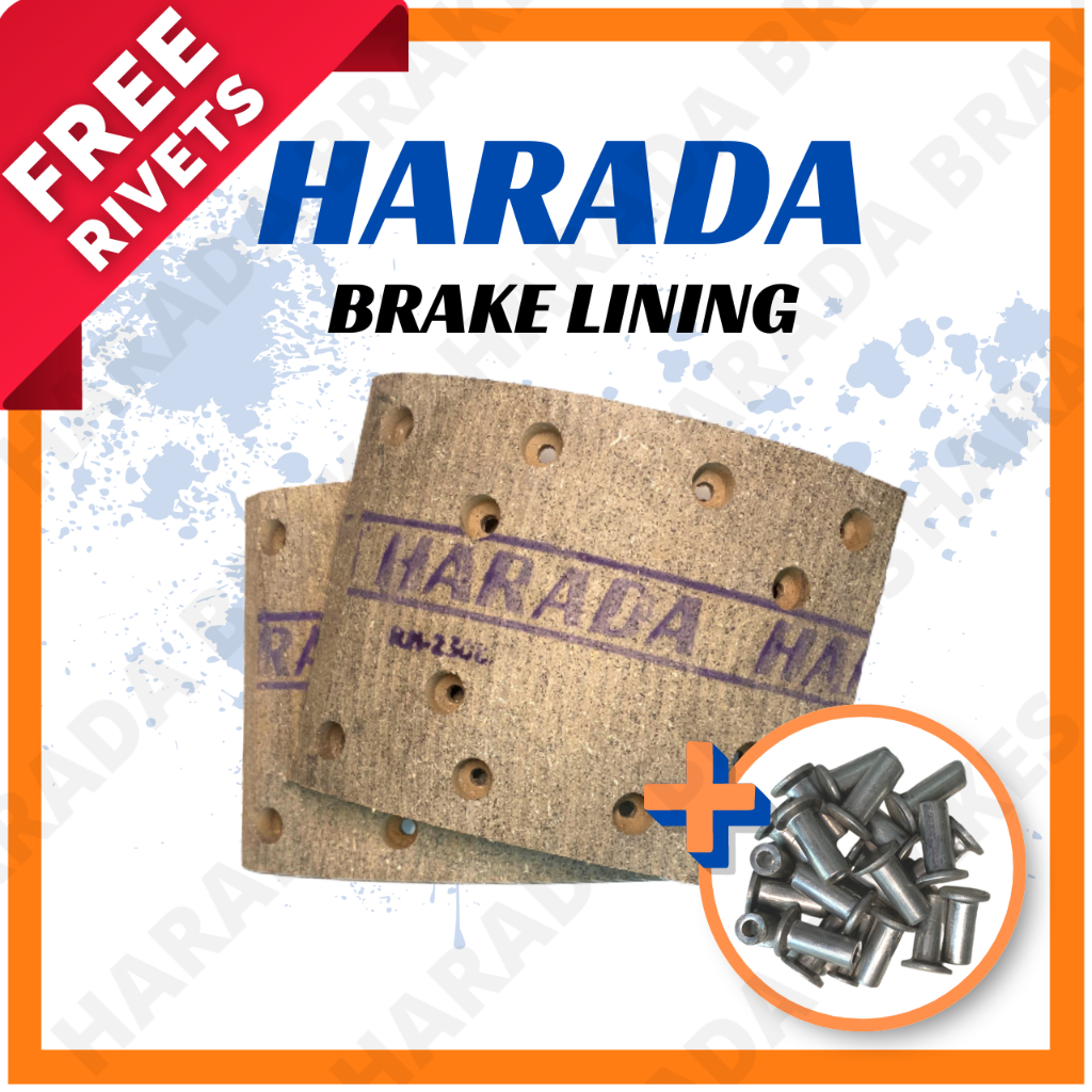 Harada Brake Lining 2308-RM by Harada Brakes with FREE RIVETS | Shopee ...