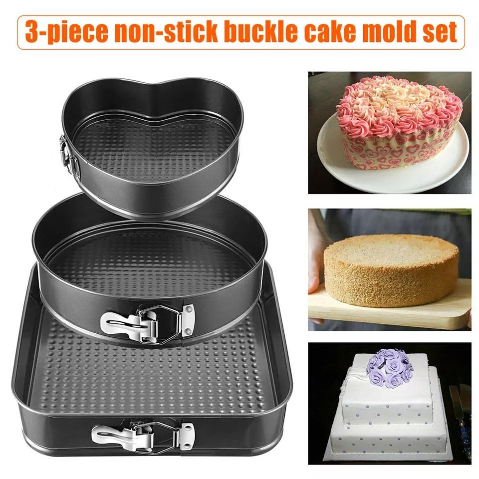 3 in 1 Cake Mold 3 Tier Layer Baking Pan Cake Mould Detachable Bottom