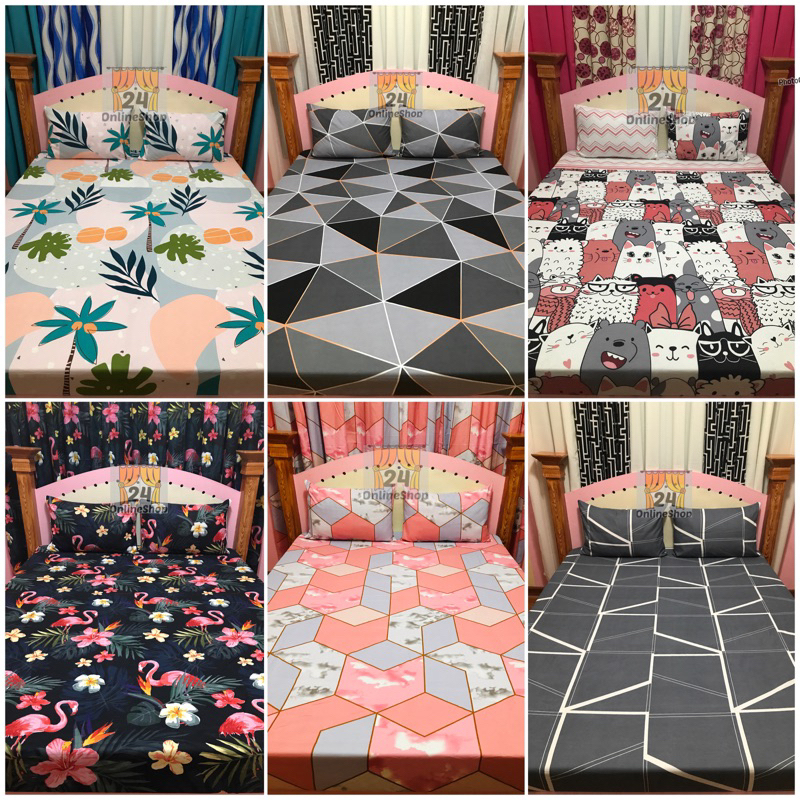 3in1 Bed Sheet with two Pillow Case Canadian Cotton with High Quality