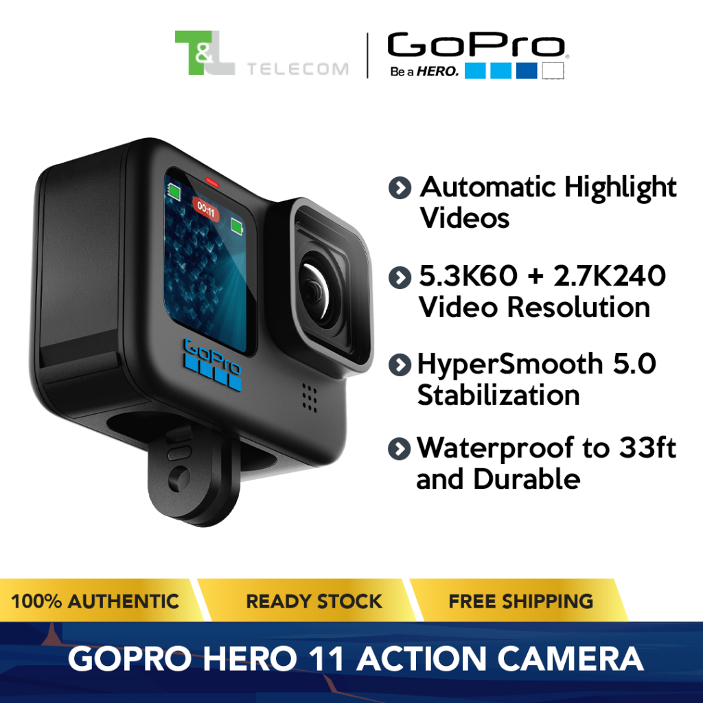 GoPro Hero 11 Action Camera (Black) Hypersmooth Stabilization