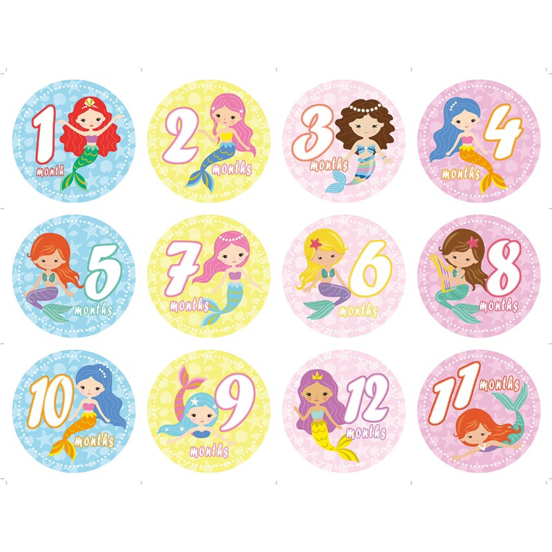 12 Months Baby Milestone Stickers Monthly Photo Picture Props For Girl ...