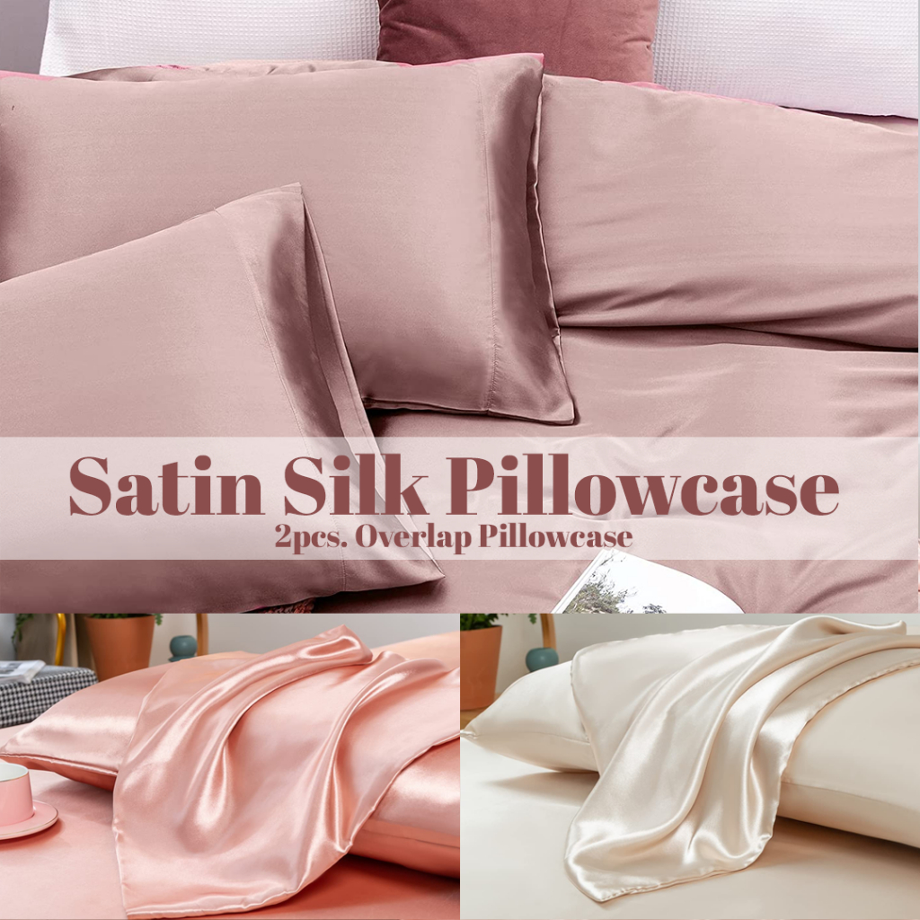 Satin Silk Pillowcase 2pcs Elegant Satin Good Quality Fabric