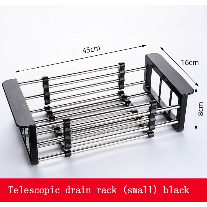 Retractable sink water filter rack Drain basket Stainless steel kitchen ...