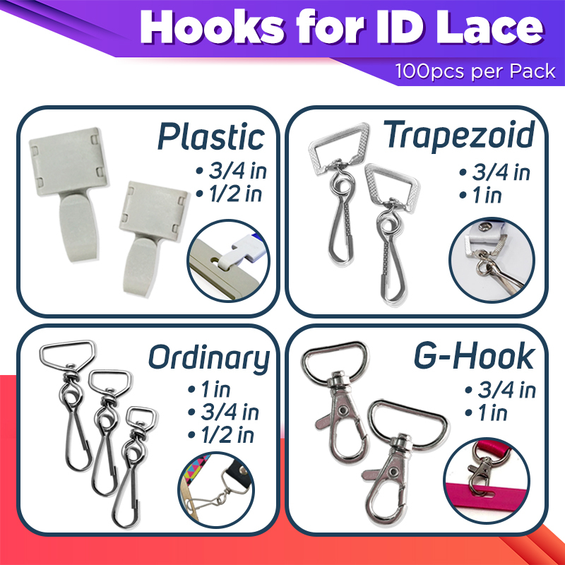 ID Hook 1/2 to 1 Ordinary Hook / Spring Hook / G Hook / Plastic Hook / CP  holder ID materials