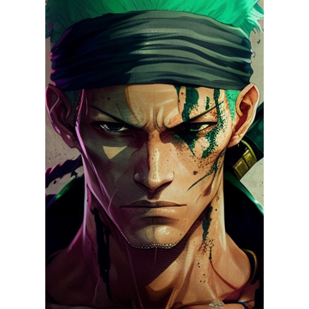 Original Art One Piece Roronoa Zoro A4 Size Wall Art Decor Sintra