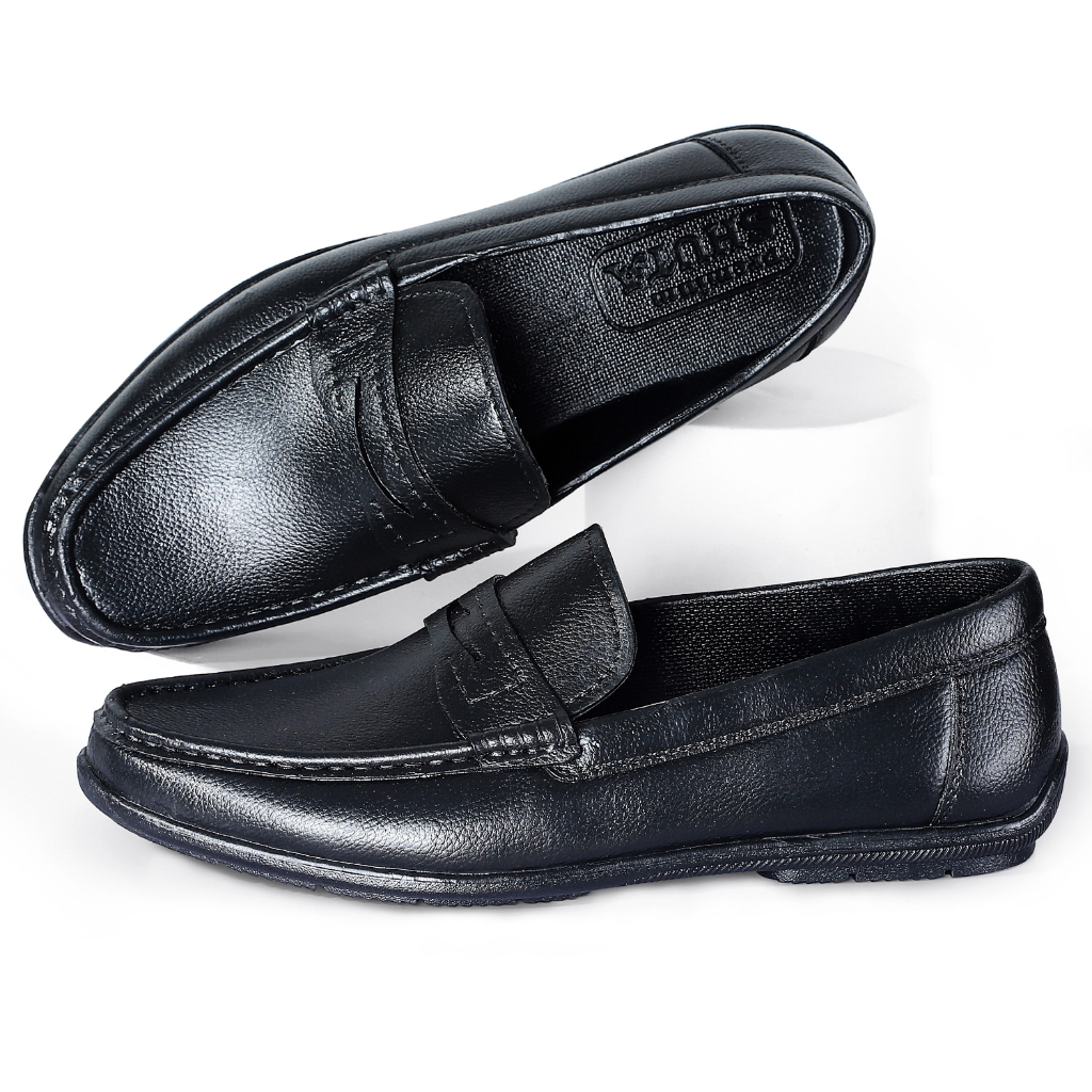 2023 black rubber shoes New style men's rubber leather shoes high