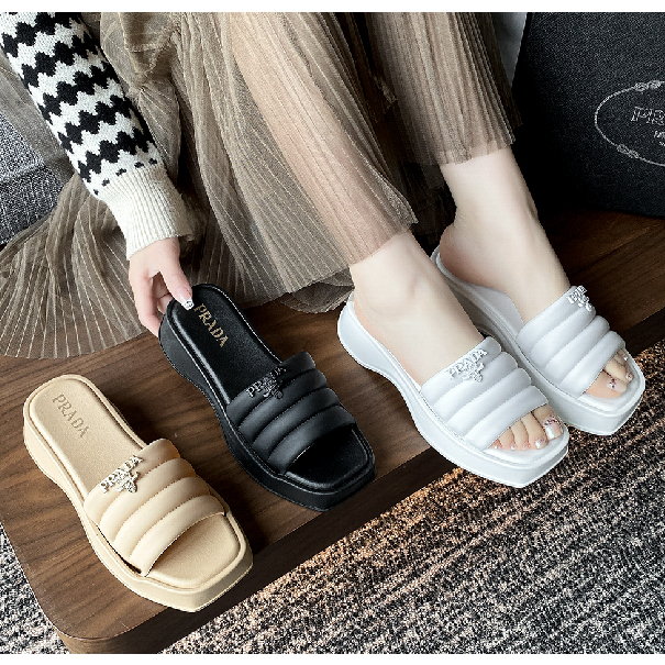 sale sale Summer Footwear Prada Thick Sole Slip-ons One Strap Slides ...