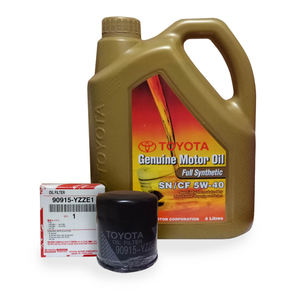 Toyota Genuine Motor Oil Full Synthetic 5W40 Oil Change Bundle 4