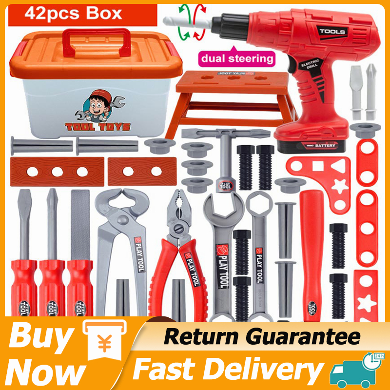 42PCS Kids Toolbox Kit Educational Toys Boys Tool Set Simulation