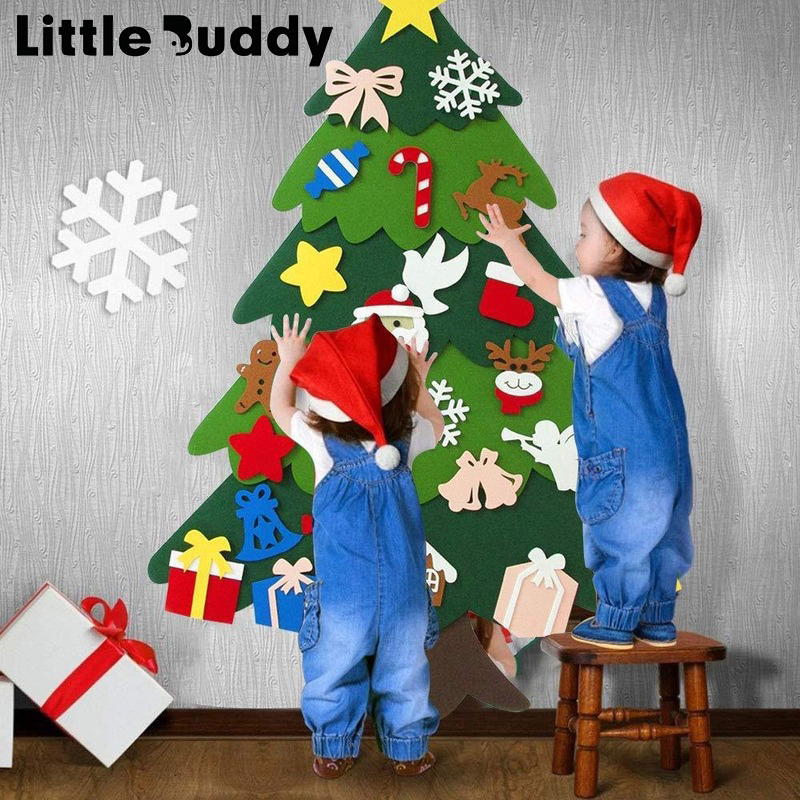 Little Buddy Felt Christmas Tree Kids Diy Toy Wall Hanging New Year