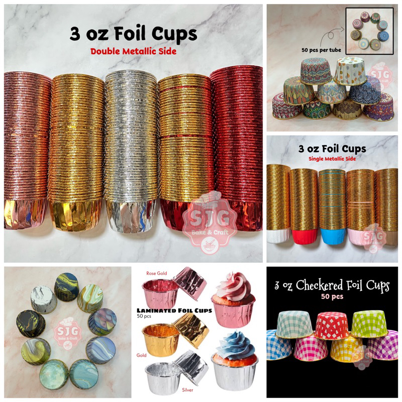 50 pcs oven safe muffin cupcake liners baking liner foil metallic