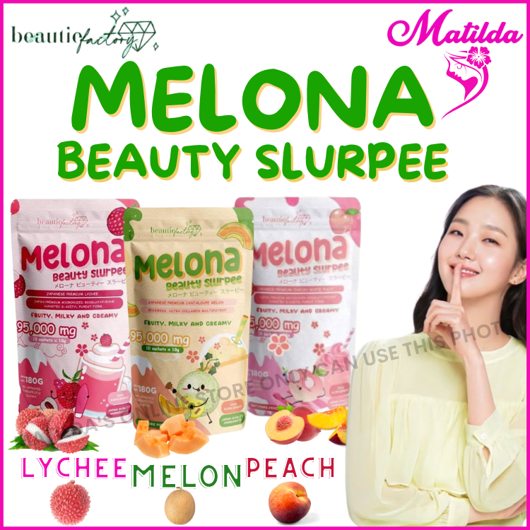 Melona Collagen Drink With Glutathione 3 Flavors Peach Lychee Melon