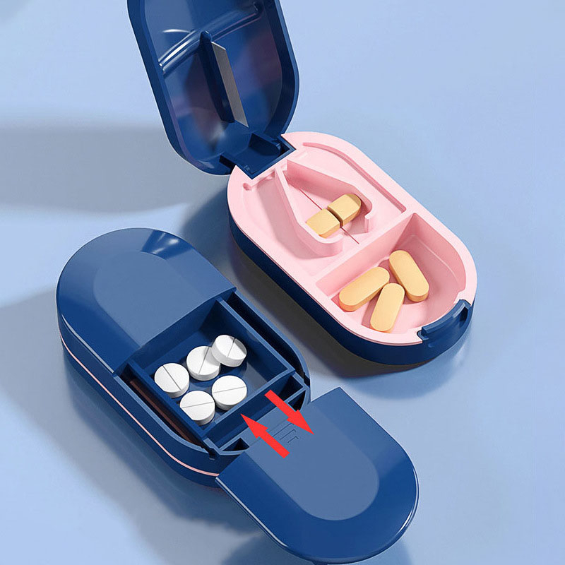 1 Pcs Pill Cutter Box Portable Box Cutter Splitter Pill Holder Shopee