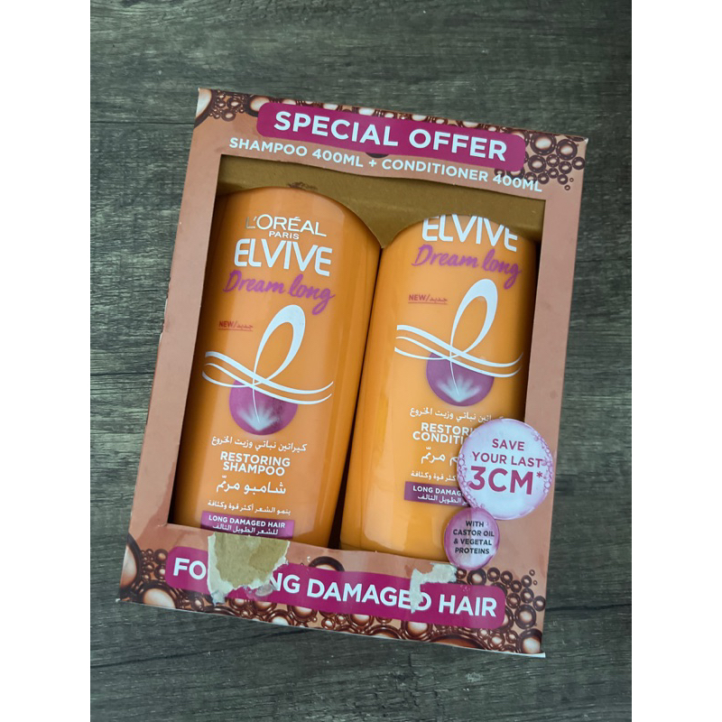 LOREAL ELVIVE Shampoo 400ML & Conditioner 400ML • 2025 Expiry • UAE 🇦🇪