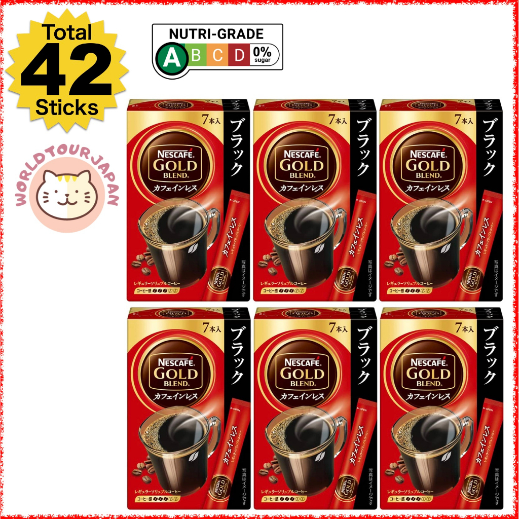 [ INSTANT COFFEE ] NESCAFE GOLD BLEND BLACK STICK CAFFEINEFREE / Total 42 sticks / Regular